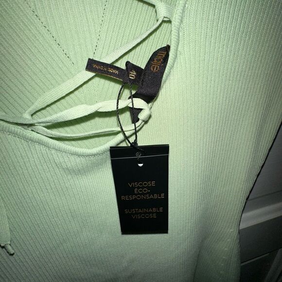 MAJE NWT Ribbed Tie Back Midi Dress Size Large - Picture 16 of 16